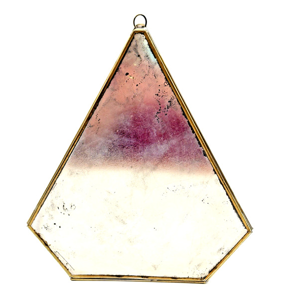 Brass Glass Terrarium Candle Holder Vintage 70s Table Top Hanging Mirrored Back - Picture 3 of 9